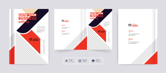 Corporate business brochure cover design template background fully editable text and vector