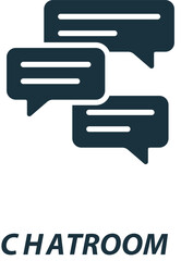 Chatroom icon. Monochrome simple sign from freelance collection. Chatroom icon for logo, templates, web design and infographics.