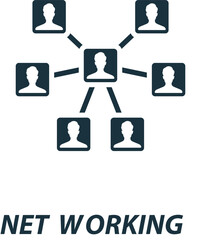 Networking icon. Monochrome simple sign from freelance collection. Networking icon for logo, templates, web design and infographics.