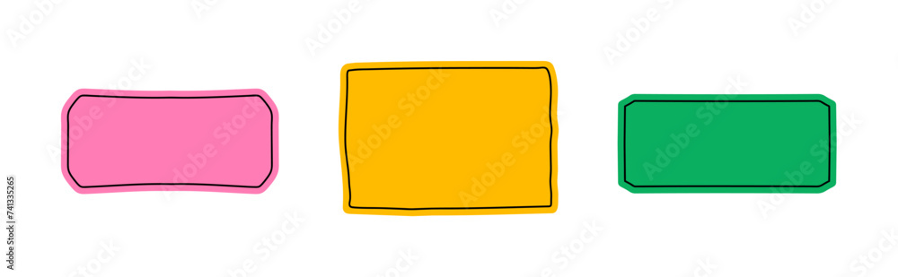 Poster hand-drawn doodle frames. set of the vector text boxes isolated on a transparent background. quote f