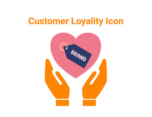 Customer loyalty icon. Branding icon. Brand story, brand identity, top product, value, development, social media, advertising and loyal customer icon.