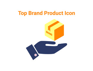 Top brand product icon. Brand story, brand identity, top product, value, development, social media, advertising and loyal customer icon.