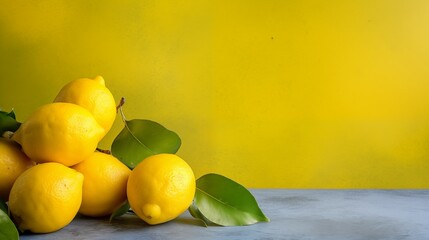 background with lemon and leaves
