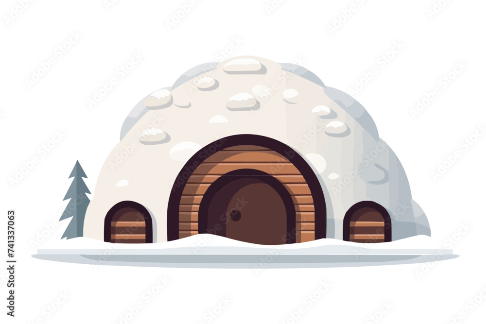 Poster igloo vector flat minimalistic asset isolated vector style illustration