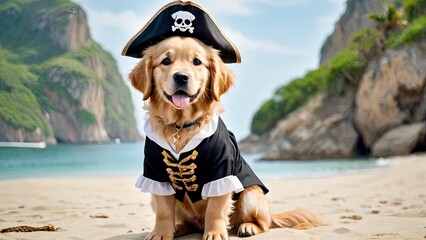Ahoy, Matey! Furry Pirate Captain on Deck