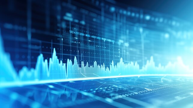 Light blue abstract neutral glowing backround with graph for digital technology and medical science