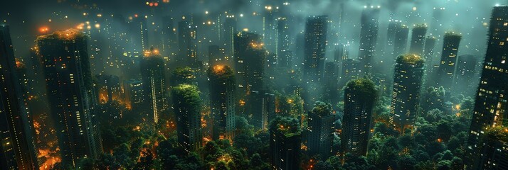A Futuristic City With Vertical Gardens, Background Image, Background For Banner, HD