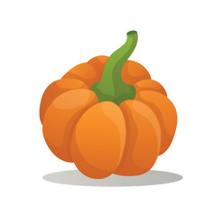 Farm object of colorful set. This image expertly combines detailed design elements with a playful cartoon style to depict a bountiful harvest scene, featuring vibrant pumpkin. Vector illustration.