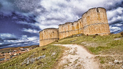 Castle of Berlanga de Duero, 12-15th Century, Berlanga de Duero, Soria, Castilla y León, Spain, Europe - obrazy, fototapety, plakaty