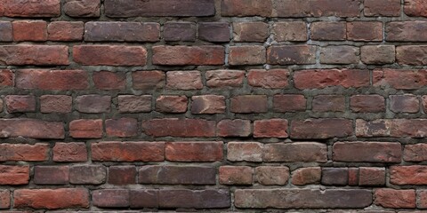 Red brick wall texture on aged surface