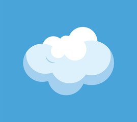 White cloud of colorful set. This illustration skillfully combines intricate details and creative design to depict a whimsical cloud formation against a serene blue background. Vector illustration.