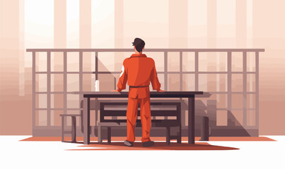 inmate vector flat minimalistic asset isolated illustration - obrazy, fototapety, plakaty