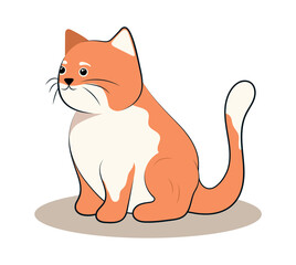 Cartoon cat of set. With its lively and colorful design, this illustration captures the endearing antics of a funny cat against a neutral white background. Vector illustration.