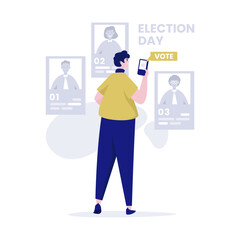 Online voting candidate illustration