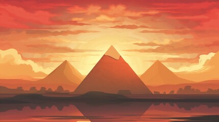 Egyptian Dreamscape: The Breathtaking Beauty of Cairo's Illuminated Pyramids at Sunset