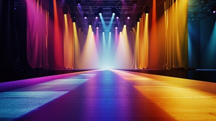 A Colorful Background Sets the Stage for an Empty Runway