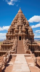 Fototapeta premium A Majestic and Vibrant Depiction of a Religious Temple
