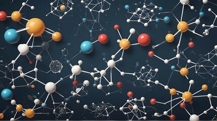 "Unleash your creativity with a unique science template wallpaper, showcasing a diverse range of molecular structures and stylistic renderings."