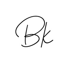 A hand-drawn signature logo design template