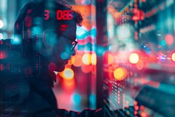 Digitaler Horizont: Mann mit Brille vor leuchtendem Monitor
