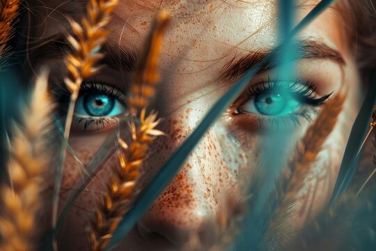 Blicke durch die Natur: Augen im Weizenfeld