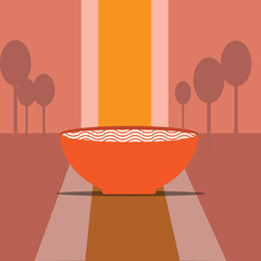 noodles with delicious vector/illustration