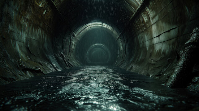 Fototapeta tunnel with water