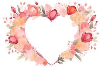 Mothers Day Card Design With Heart-Shaped Flower Frame