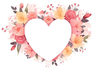 Mothers Day Card Design Featuring Heart-Shaped Flower Frame