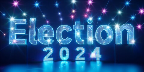 Neon Glow and Twinkling Stars Illuminate the Path to Election 2024