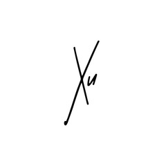 A hand-drawn signature logo design template	