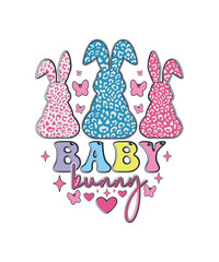 MAMA BUNNY, BABY BUNNY, Easter Day T Shirt Design, Happy Easter Day.