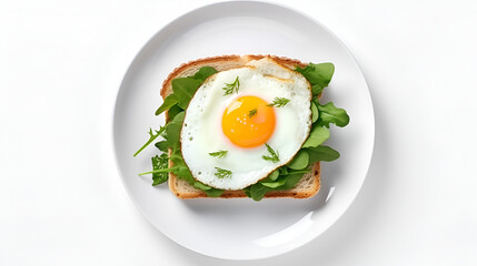 Sandwiches with curd cheese fried egg and herbs,Toast with guacamole sauce from avocado,Healthy breakfast with eggs

