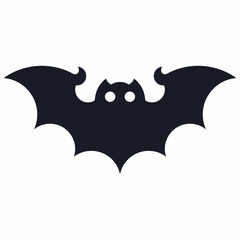 Halloween bat black vector silhouette isolated on a white background.
