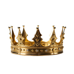 Gold crown on transparent background
