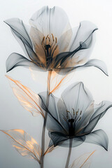 flower in black and white, in the style of dark beige and light azure