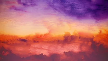 Cercles muraux Tailler abstract watercolor background sunset sky orange purple