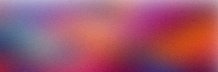 Grainy gradient background in purple, pink, green, blue and orange for design, covers, advertising, templates, banners and posters