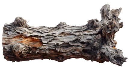 Tree Trunk Placed on Transparent Background, Hand Edited Generative AI