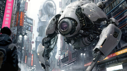 Giant futuristic robot