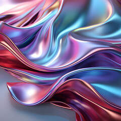 Colorful and Glossy Silk Background. Iridescent Fabric