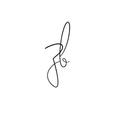 A hand-drawn signature logo design template	