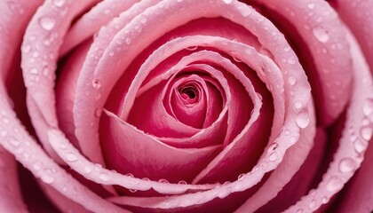 Background macro water droplets on the petals of pink roses - obrazy, fototapety, plakaty