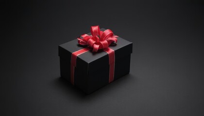 Fototapeta premium Black Friday Sale Promotion and Gift Box on a black background