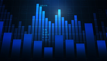 Stock market growth chart. 3d illustration..