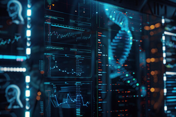 Obraz premium A slide background for showcasing biohacking. The future of modern science. Background image. Created with Generative AI technology.