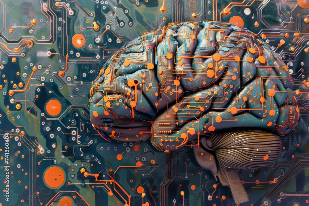 Poster ai brain chip sige. artificial intelligence meg mind bmi axon. semiconductor ai flexibility circuit 