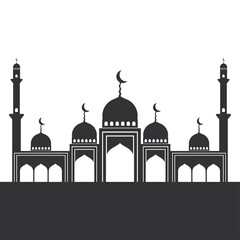 Magnificent Mosque Silhouette Design.