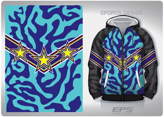 Vector sports hoodie background image.Cow blue black stars pattern design, illustration, textile background for sports long sleeve hoodie,jersey hoodie.eps