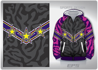 Vector sports hoodie background image.Cow purple black stars pattern design, illustration, textile background for sports long sleeve hoodie,jersey hoodie.eps